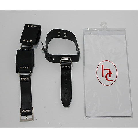 BDSM Gear Leather Cuffs & Collar - Cuffs and Restraints