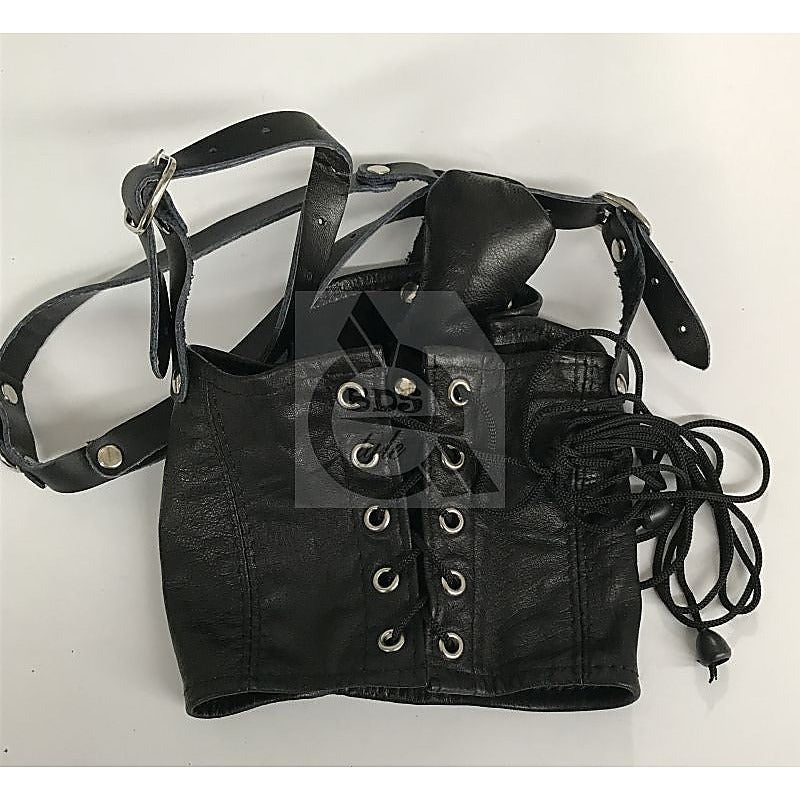 Leather Neck Corset Harness With Stuffer Gag By Bdstyle - Bondage Gags and Bits