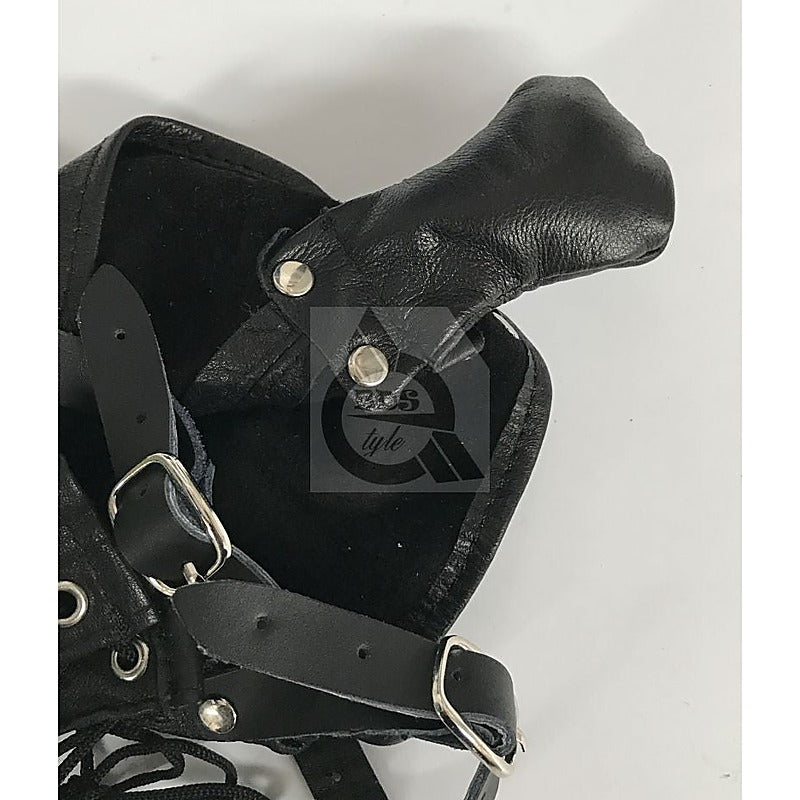 Leather Neck Corset Harness With Stuffer Gag By Bdstyle - Bondage Gags and Bits