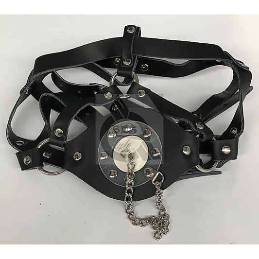 Leather Head Harness Gag with Stopper