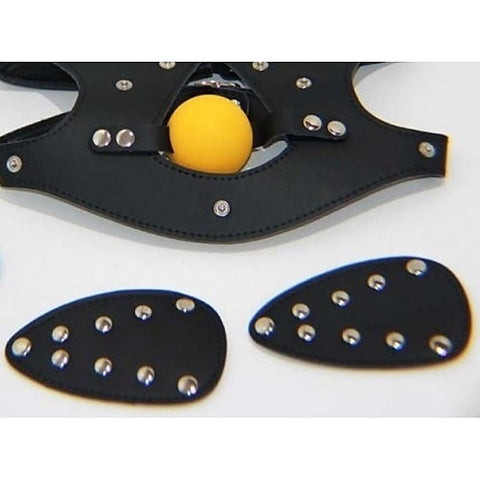 Bondage Mask with Blindfold and Ball Gag - Bondage Gags and Bits