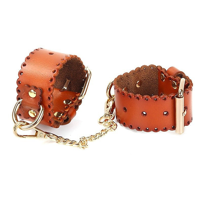 Real Leather Handcuffs - Cuffs and Restraints