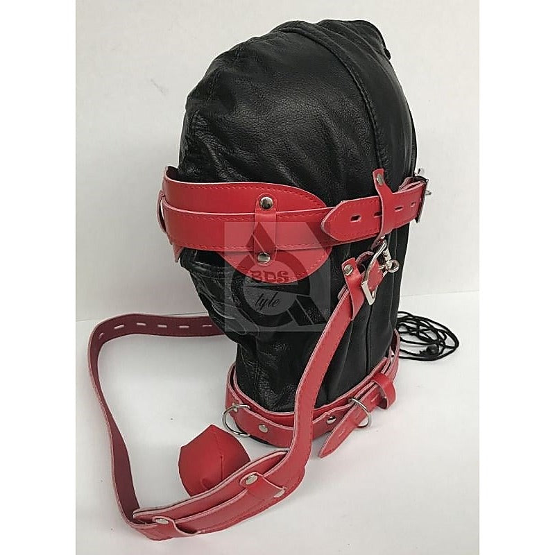 Hell Fire Slave Hood & Blindfold by BDStyle - Bondage Hoods