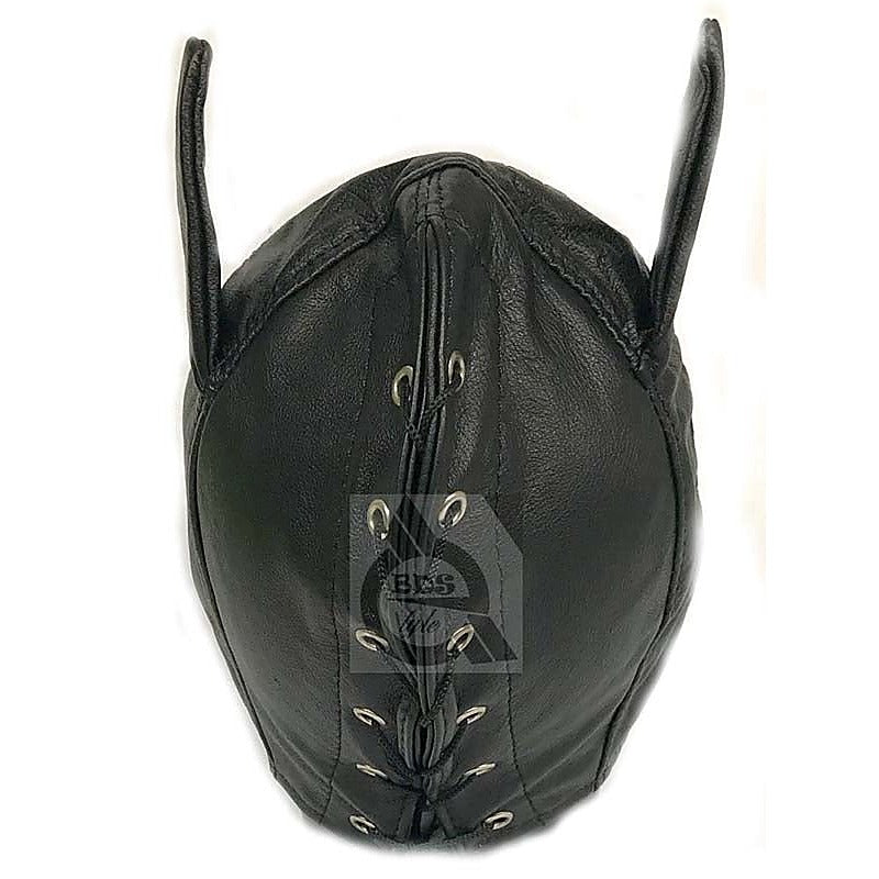 Wicked Wench Leather Feline Hood - Bondage Hoods