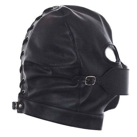 Cafe Bondage Hood Leather by Hell's Couture - Bondage Hoods
