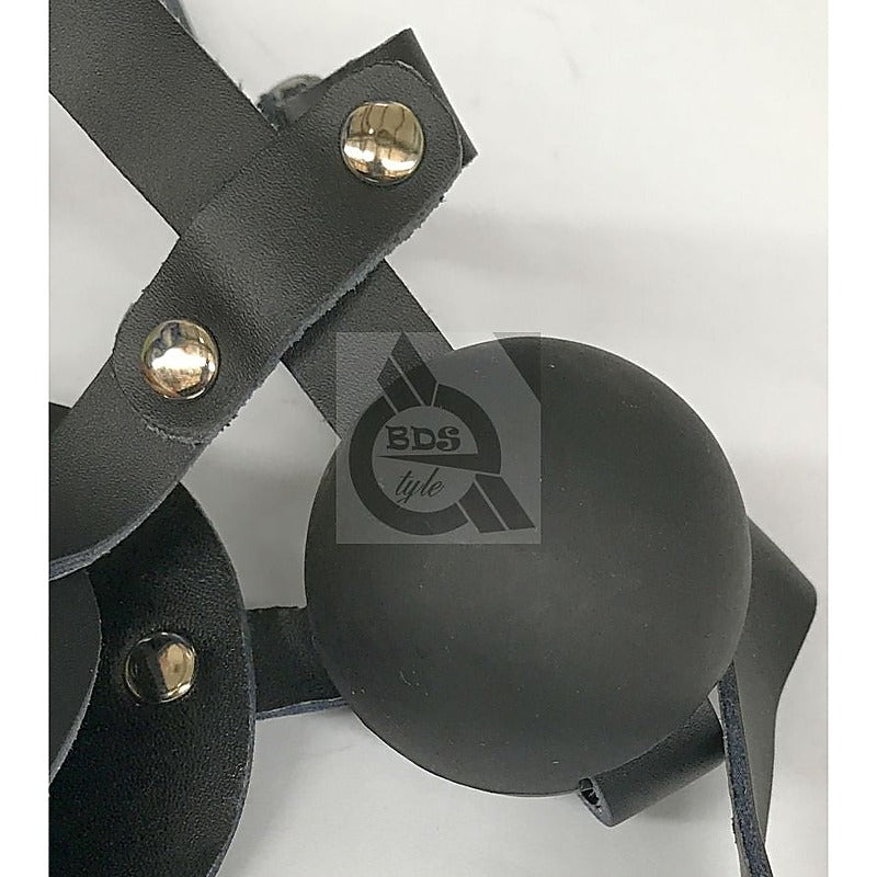 Head Harness Blindfold & Ball Gag Heavy By Bdstyle - Bondage Gags and Bits
