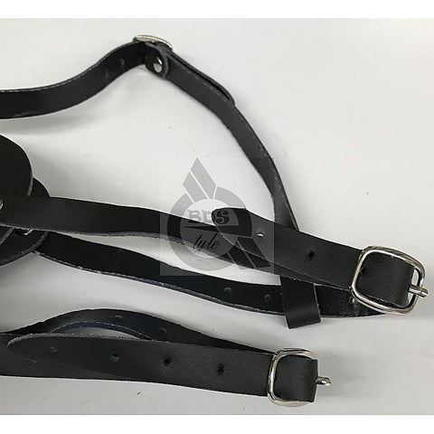 Head Harness Blindfold & Ball Gag Heavy By Bdstyle - Bondage Gags and Bits