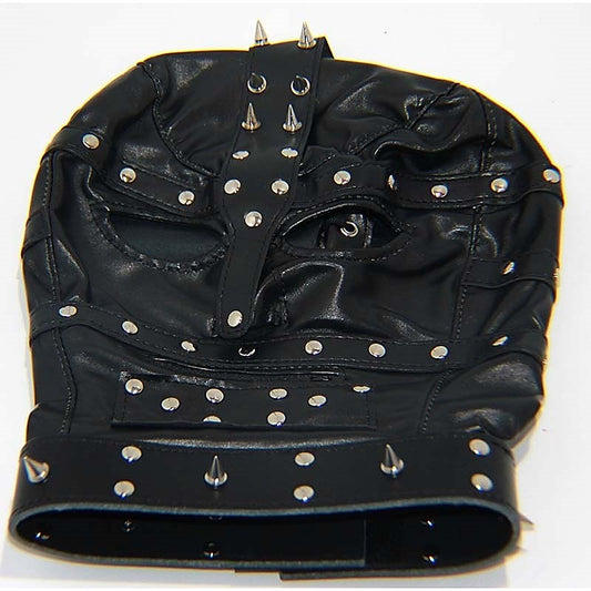 Spiked Bondage Hood Leather - Bondage Hoods