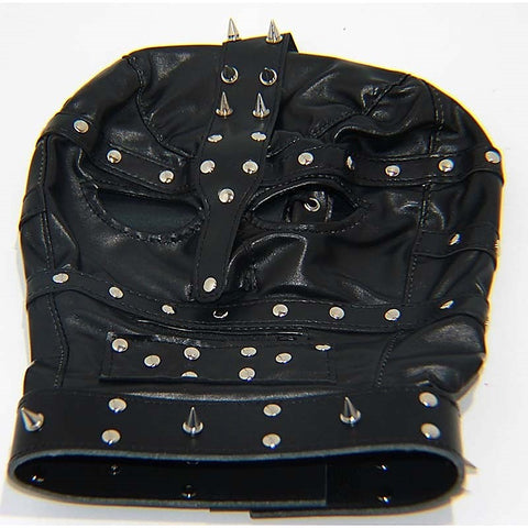 Spiked Bondage Hood Leather - Bondage Hoods