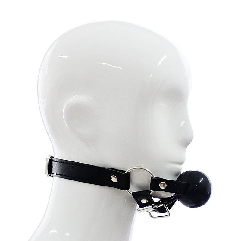 Bdsm Ball Gag With Chin Strap Thin By Bdstyle - Bondage Gags and Bits