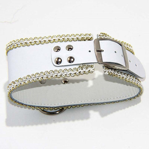 Posture Collar In White With O Ring Heavy By Bdstyle - Fancy Dress Ups