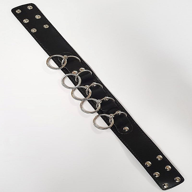 Elegant BDSM Accessory - Wild Cat Slaves Collar with Metal O-rings - Collars and Leads