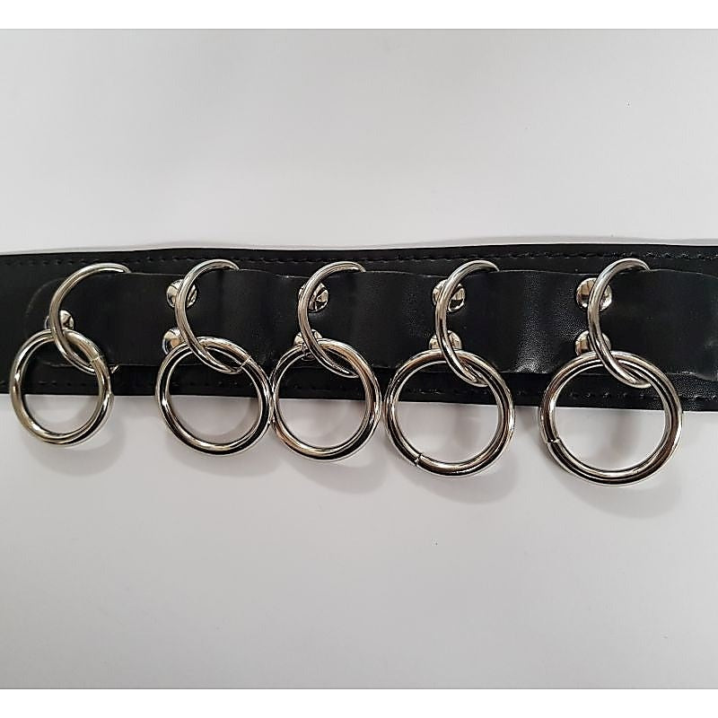 Elegant BDSM Accessory - Wild Cat Slaves Collar with Metal O-rings - Collars and Leads