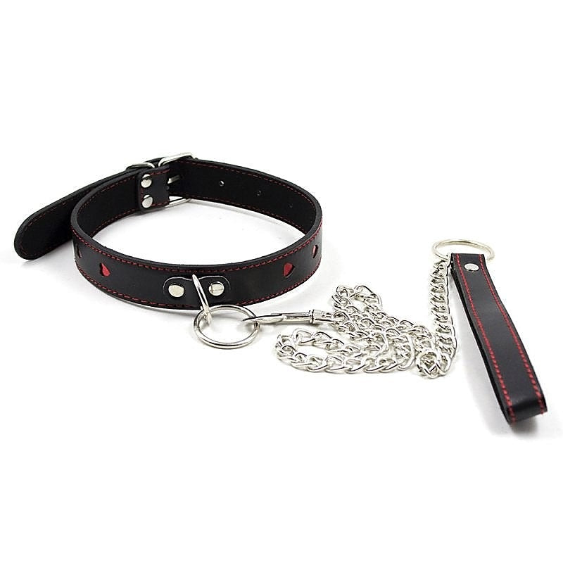 Red Heart O Ring Collar by BDStyle - Collars and Leads