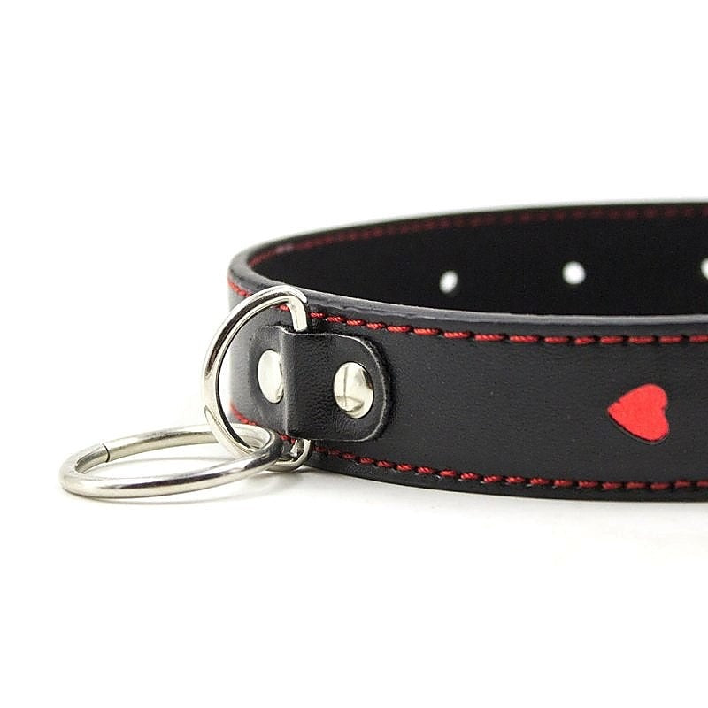Red Heart O Ring Collar by BDStyle - Collars and Leads