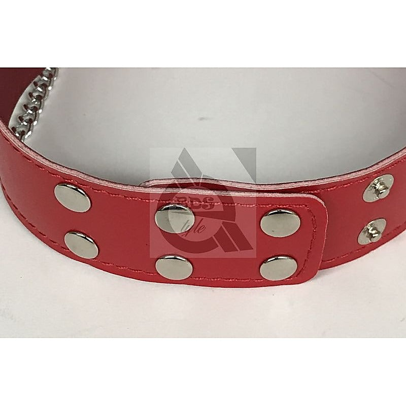 Ladies Fetish Collar With Chains Heavy Red by BDStyle - Fancy Dress Ups