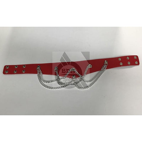 Ladies Fetish Collar With Chains Heavy Red by BDStyle - Fancy Dress Ups