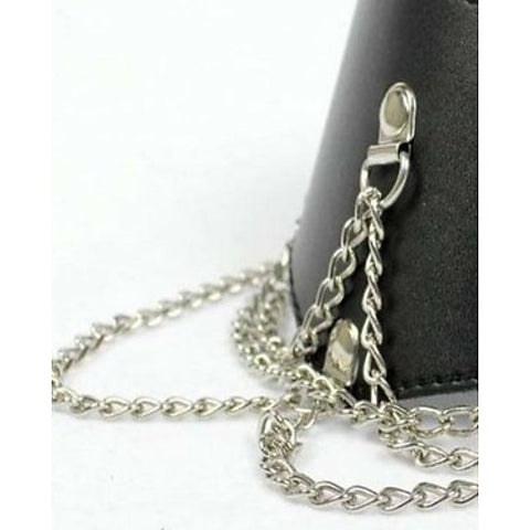 Ladies Fetish Posture Collar with Chains Light Black