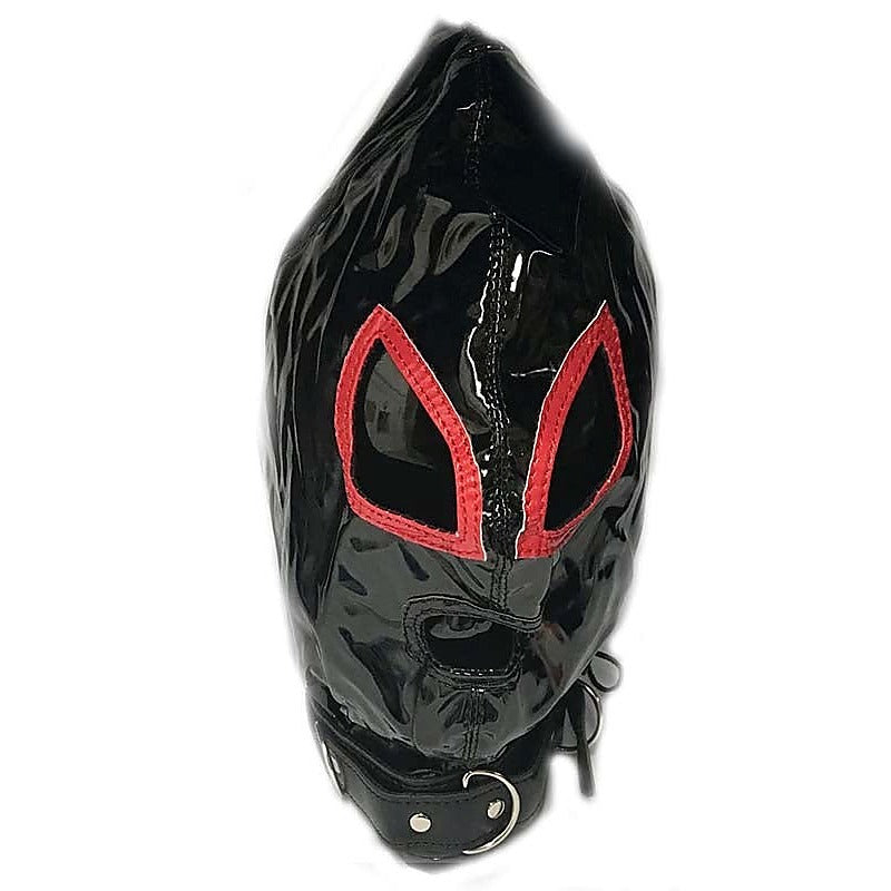 Ladies Red & Black Bondage Hood - Bondage Hoods