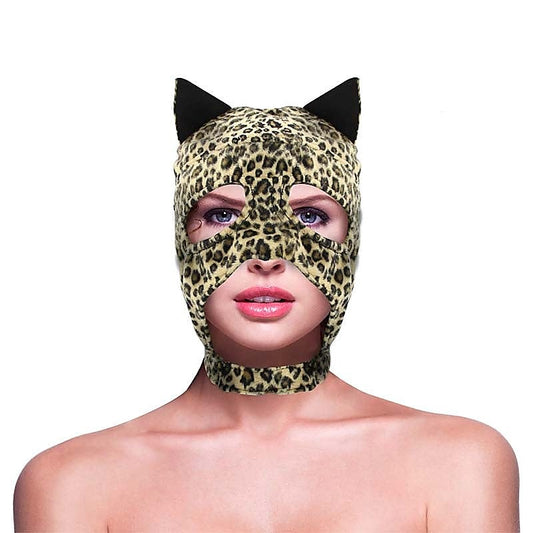 Leopard Print Fetish Hood - Bondage Hoods