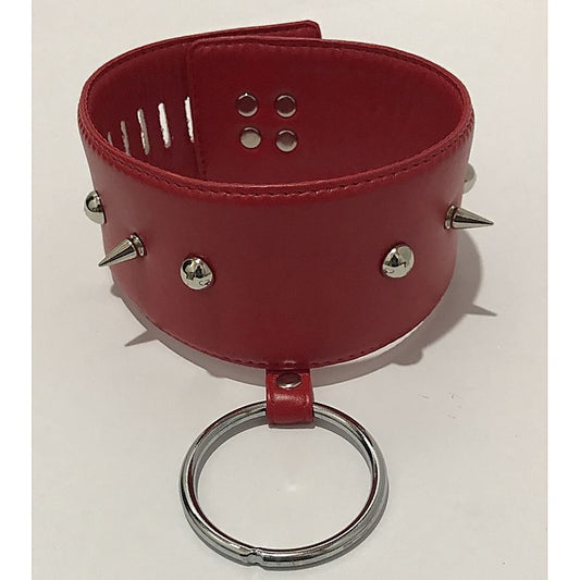 Spiked Bondage Collar Metal O Ring