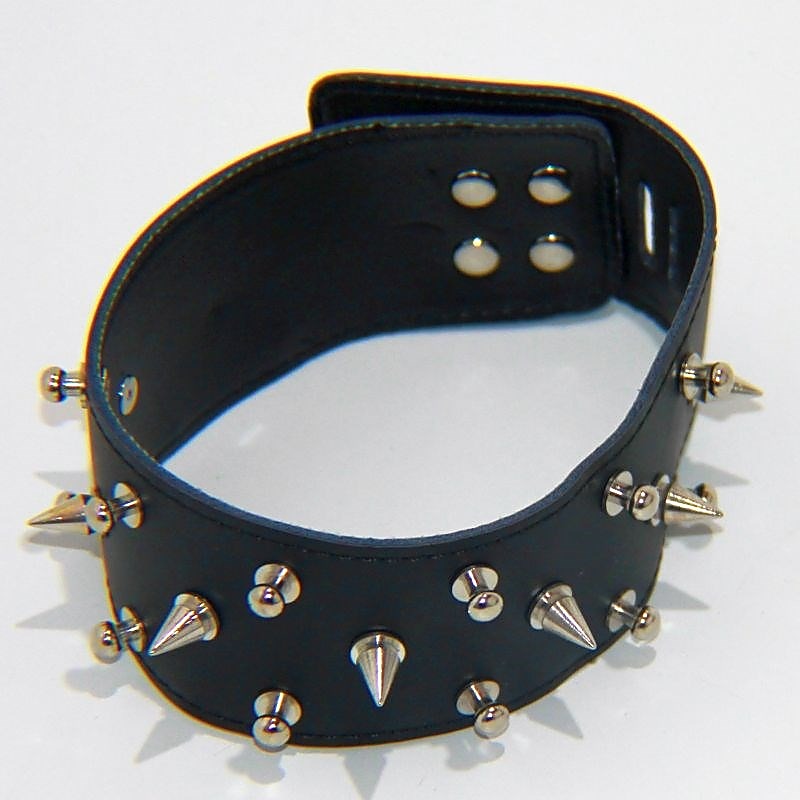 Rocky Studded & Spiked Collar Light By Bdstyle - Collars and Leads