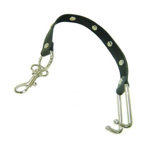 KinkyTime Metal Nose Hooks on Connectable Leather Lead - Cuffs and Restraints