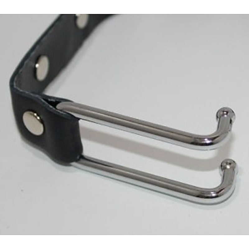 KinkyTime Metal Nose Hooks on Connectable Leather Lead - Cuffs and Restraints