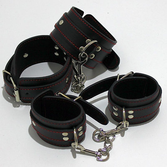 BDStyle Faux Leather Bondage Wrist and Ankle Restraints