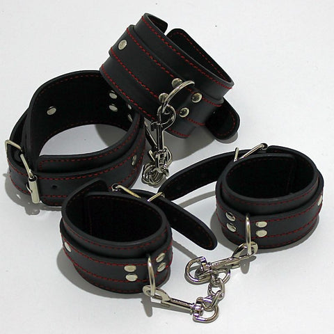 BDStyle Faux Leather Bondage Wrist and Ankle Restraints