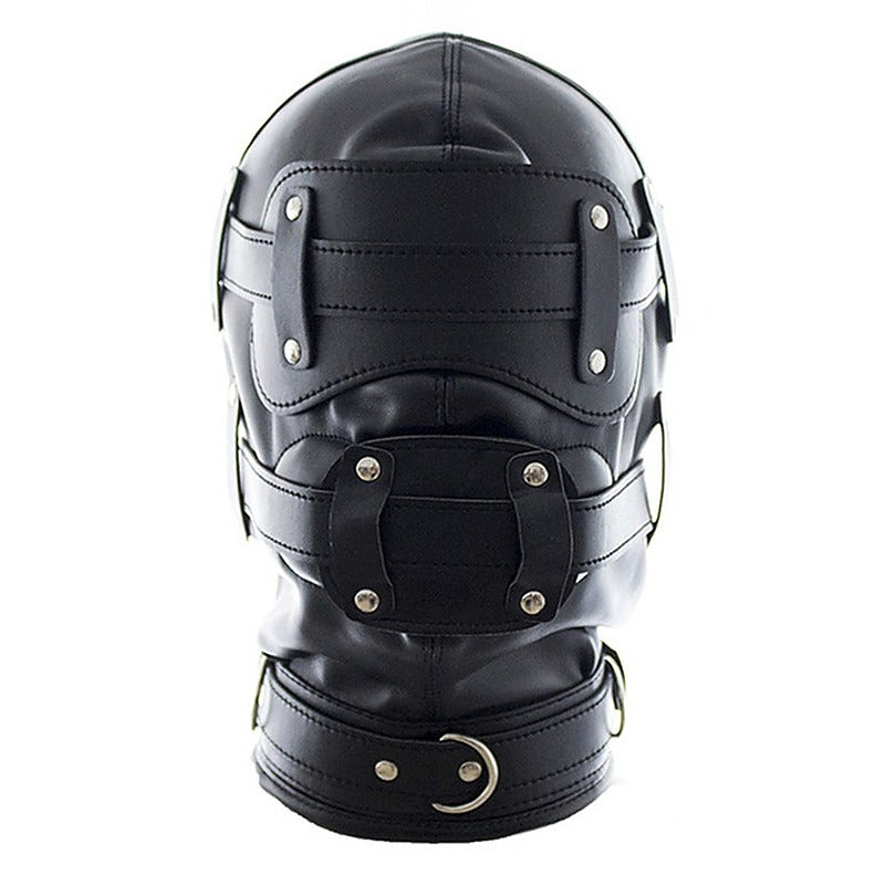 Bug-Eyed Lockdown Hood With Penis Gag - Bondage Hoods