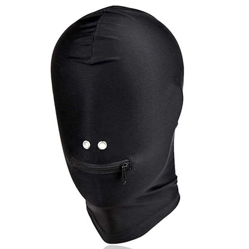 Spandex Zipper Mouth Hood - Bondage Hoods