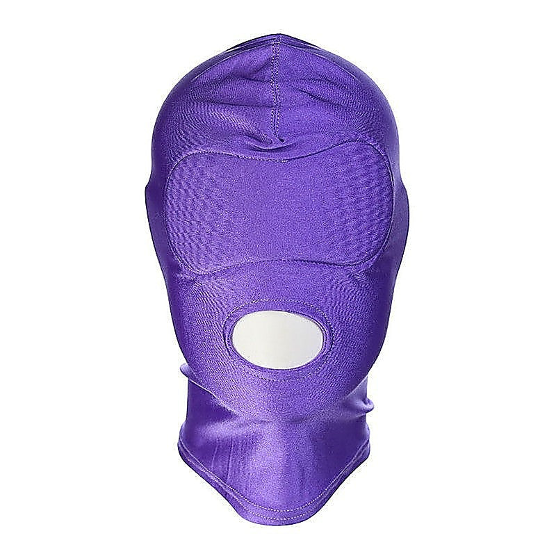 Spandex Open Mouth Hood With Padded Blindfold By Bdstyle - Bondage Hoods