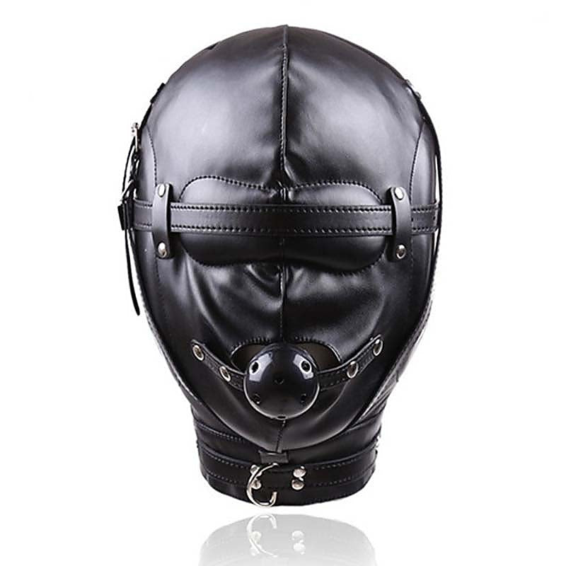 BDSM Hood With Removable Ball Gag - Bondage Gags and Bits