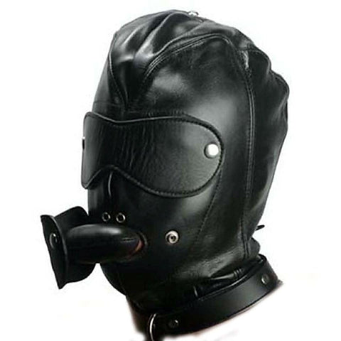 Bondage Hood With Dildo Gag - Bondage Hoods