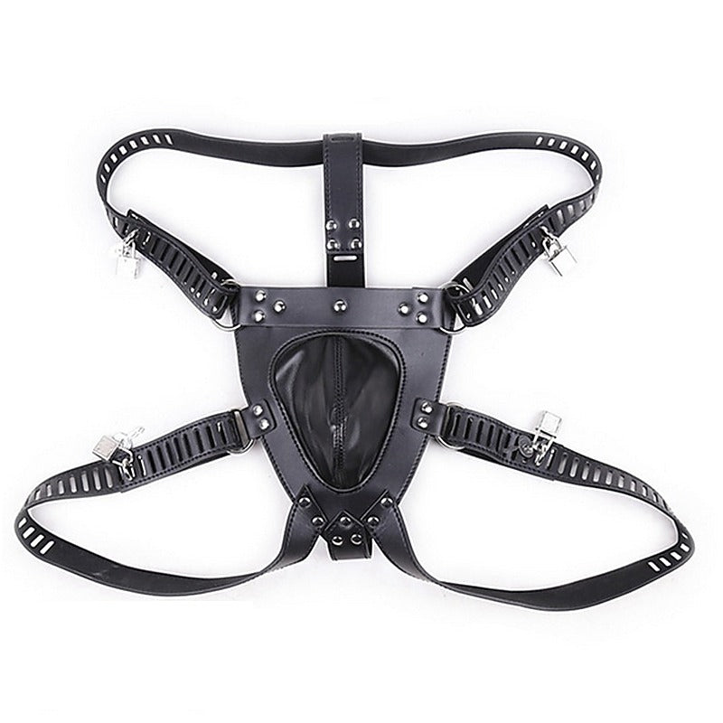 Faux Leather Male Chastity Pants By Bdstyle - His Fetish