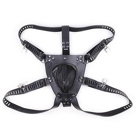 Faux Leather Male Chastity Pants By Bdstyle - His Fetish