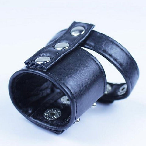 Leather Ball Divider Cock Ring By Bdstyle - Ball and Cock Toys