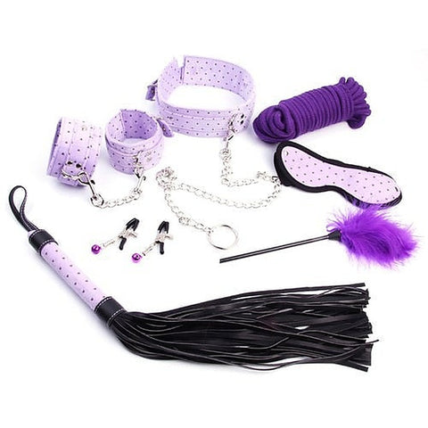 Plush Bdsm Bondage Kit - 7 Piece Sensual Set By Bdstyle - Bondage Kits