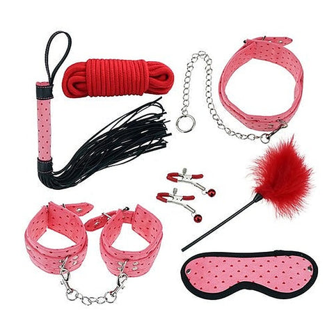 Plush Bdsm Bondage Kit - 7 Piece Sensual Set By Bdstyle - Bondage Kits