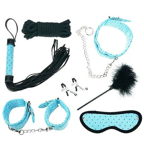 Plush Bdsm Bondage Kit - 7 Piece Sensual Set By Bdstyle - Bondage Kits