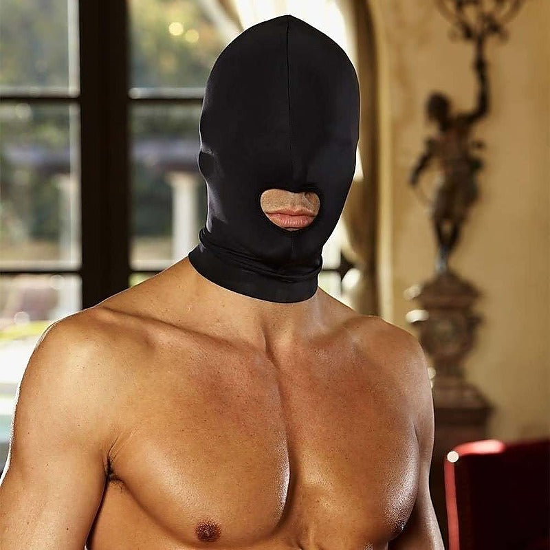 Fantasy Spandex Open Mouth Hood - Bondage Hoods