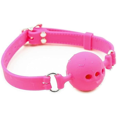 Full Silicone Breathable Ball Gag - Pink - Bondage Gags and Bits