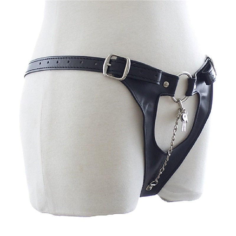 Womens Leather Chastity Thong By Bdstyle - Male Chastity
