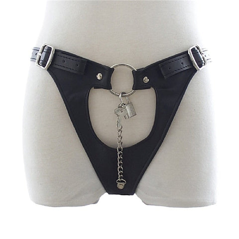 Womens Leather Chastity Thong By Bdstyle - Male Chastity