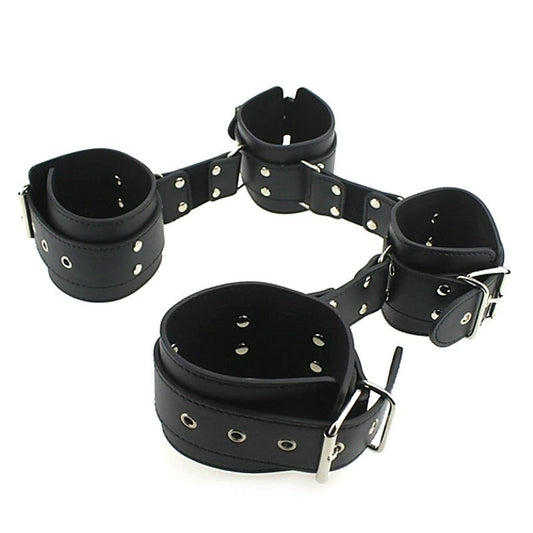 BDStyle Adjustable Leather Cuffs Spreader Bar - Secure and Stylish Restraint - Spreaders and Hangers