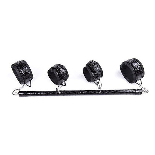 Crocodile Wrist and Ankle Cuffs Bar Black - Spreaders and Hangers
