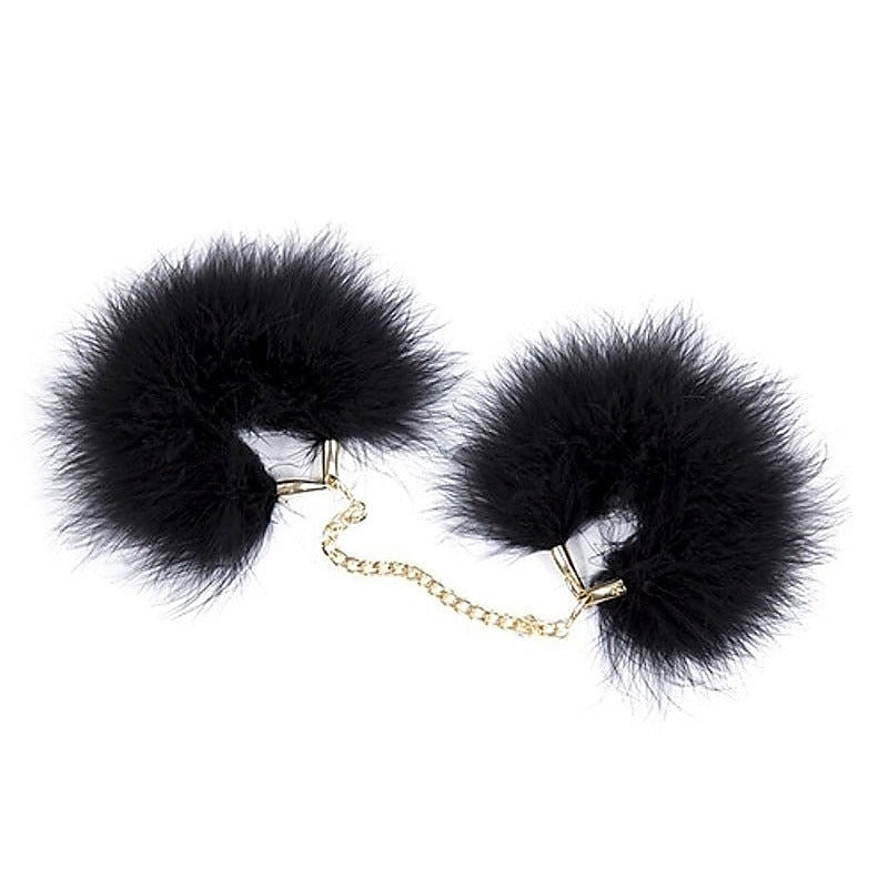 Fur Cuffs with Golden Chain - Cuffs and Restraints