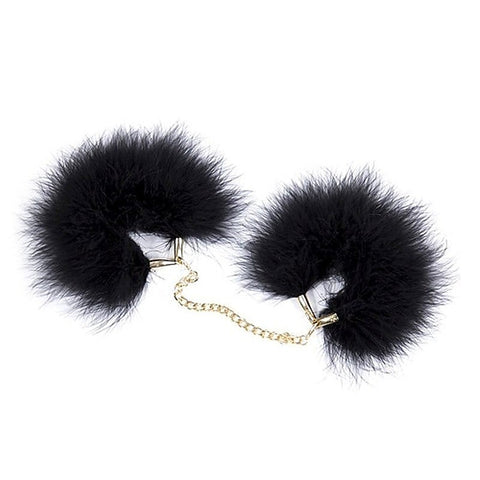 Fur Cuffs with Golden Chain - Cuffs and Restraints