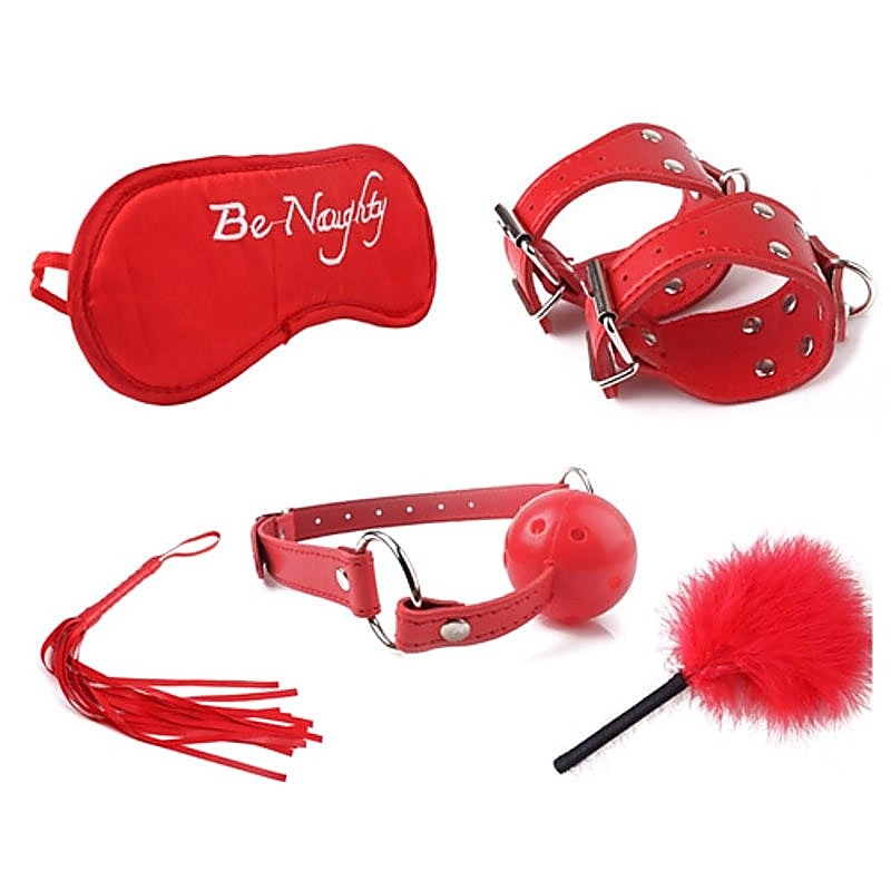 Red Lovers Pvc Cuffs Restraint Kit By Bdstyle - Bondage Kits